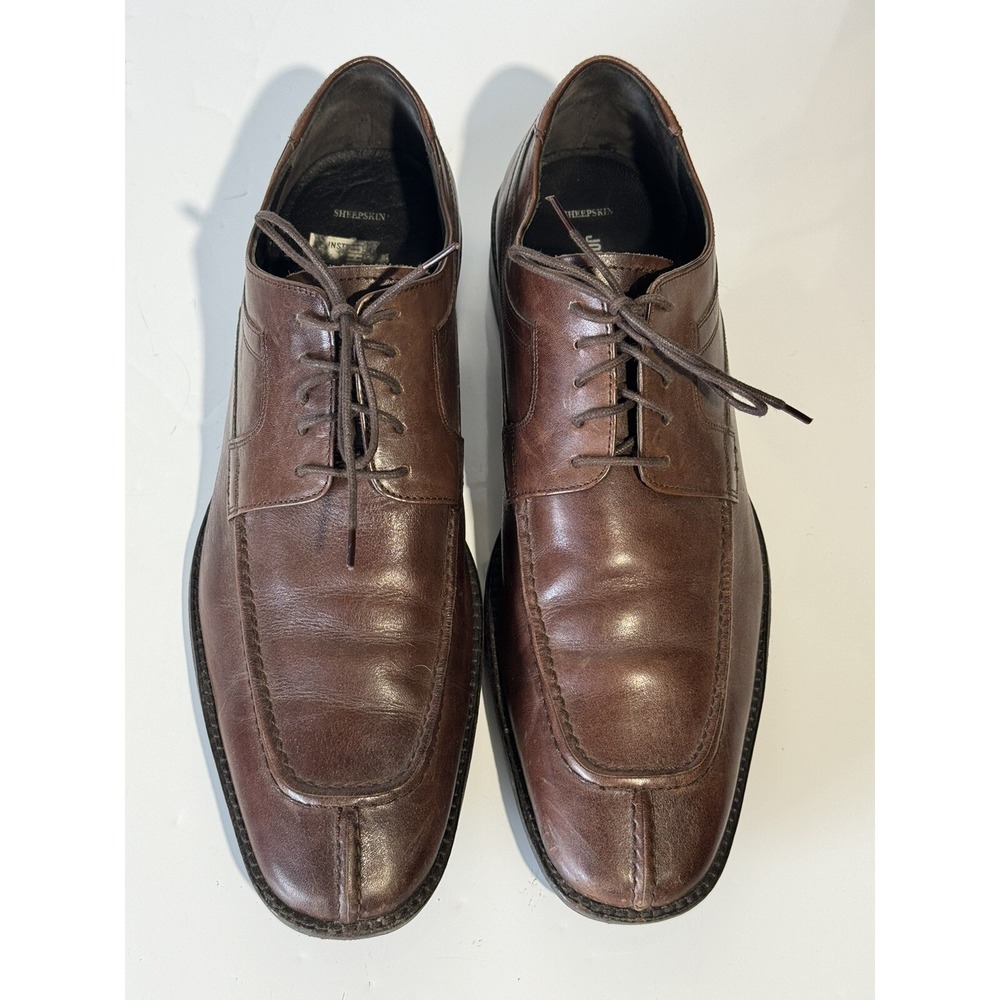 Johnston&Murphy Sheep Skin Brown Men's 11.5M Lace Up Shoes Semi-Pointed 20-1270